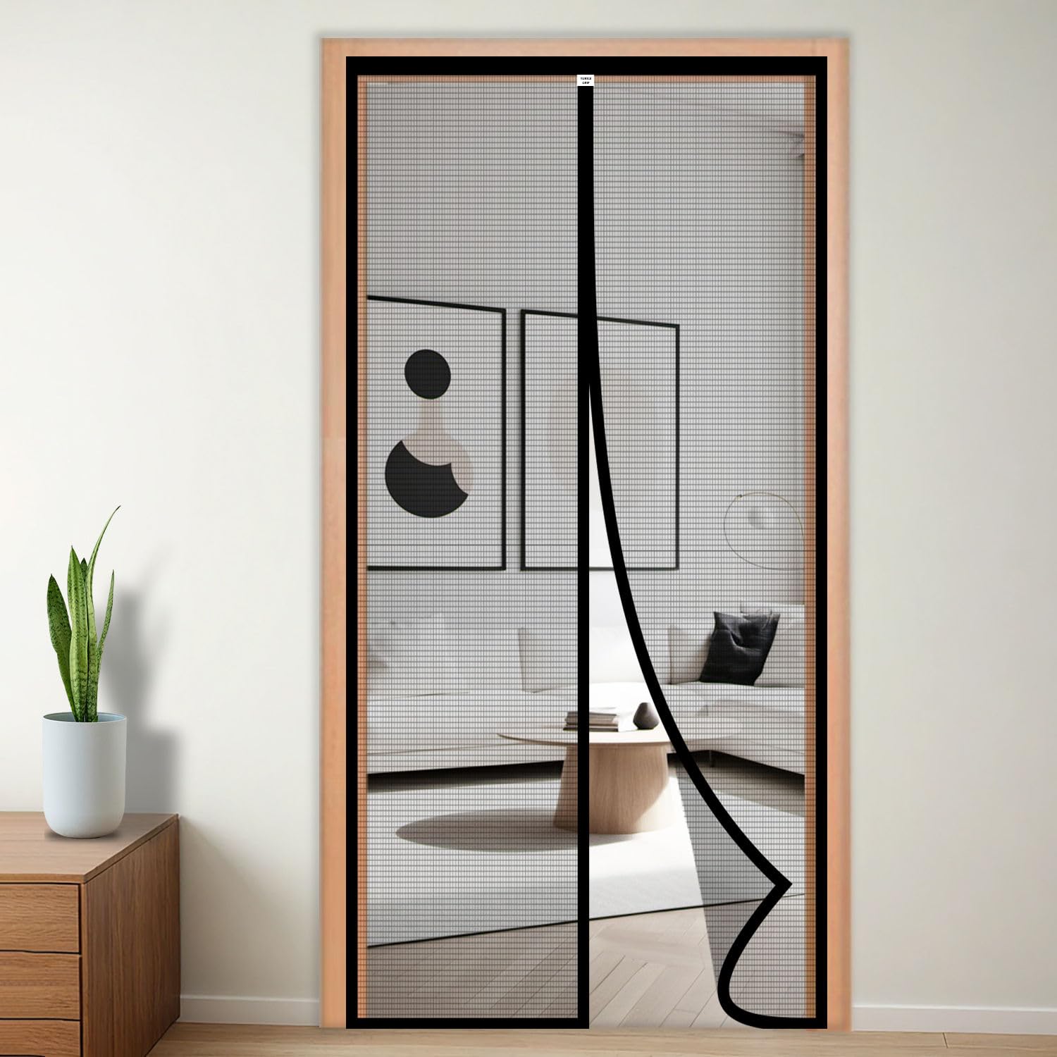 Fiberglass Door Mosquito Net - Black