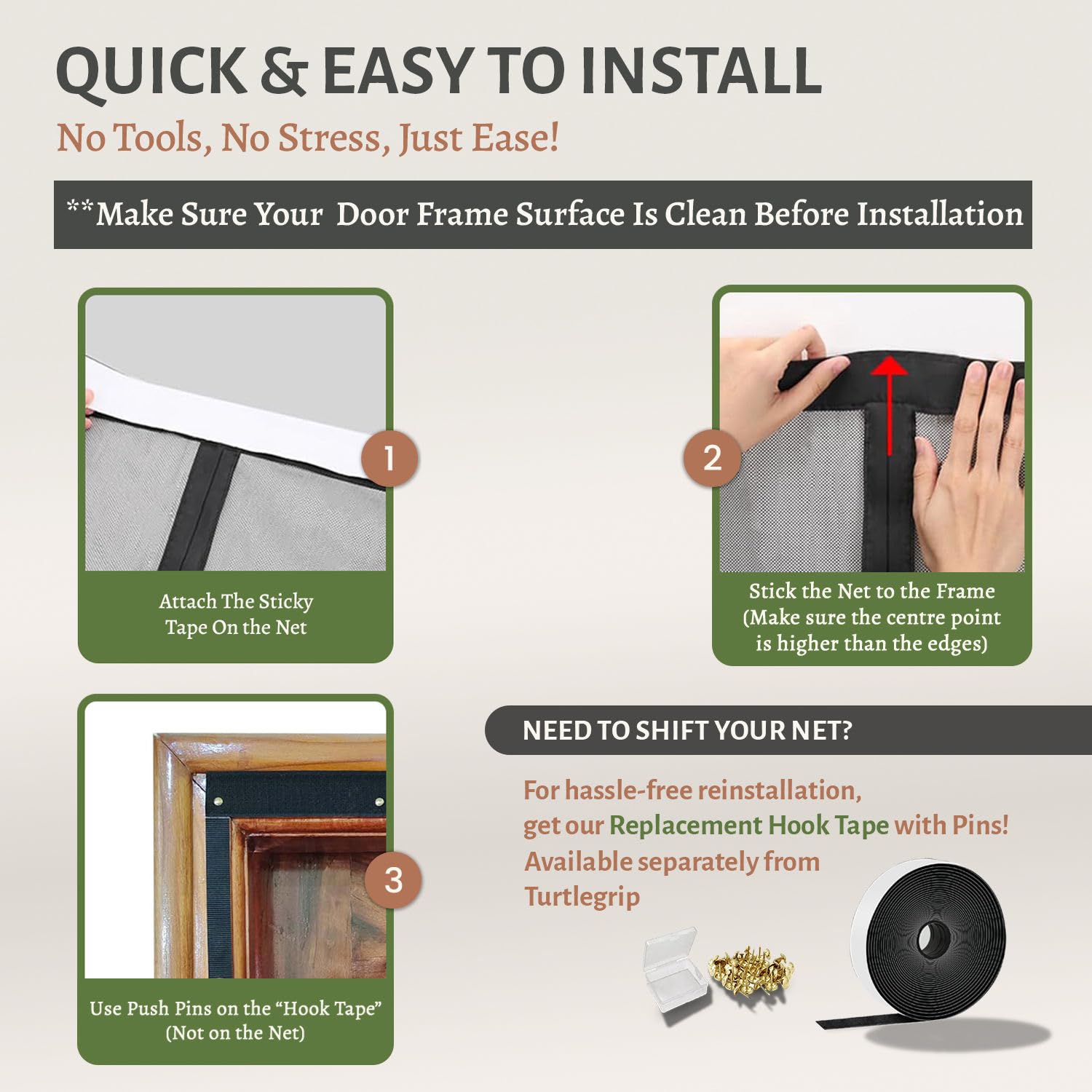 Fiberglass Door Mosquito Net - Black