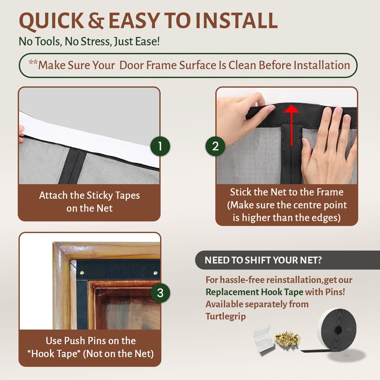 Fiberglass Door Mosquito Net - Grey