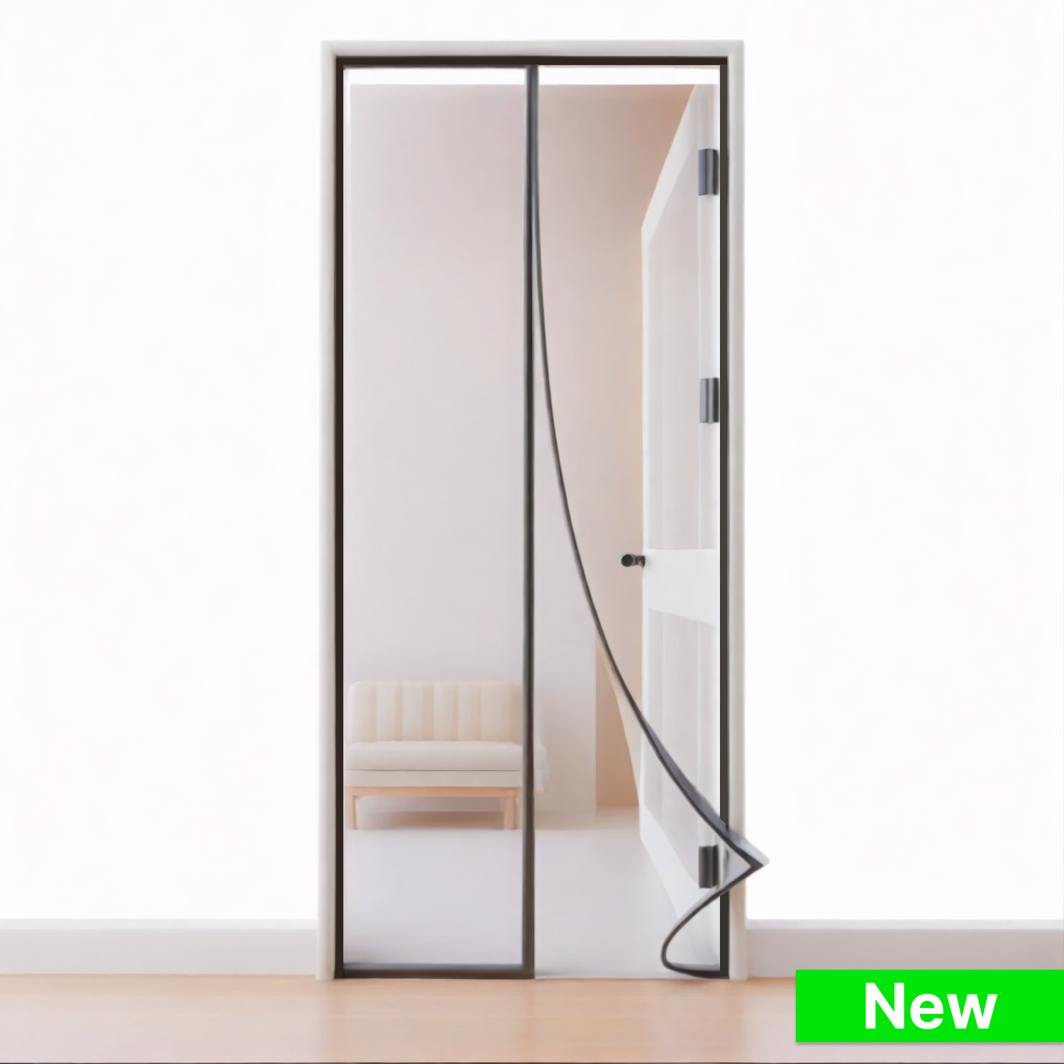 Polyester Magnetic Mosquito Net Curtain for Door - Brown - TurtleGrip