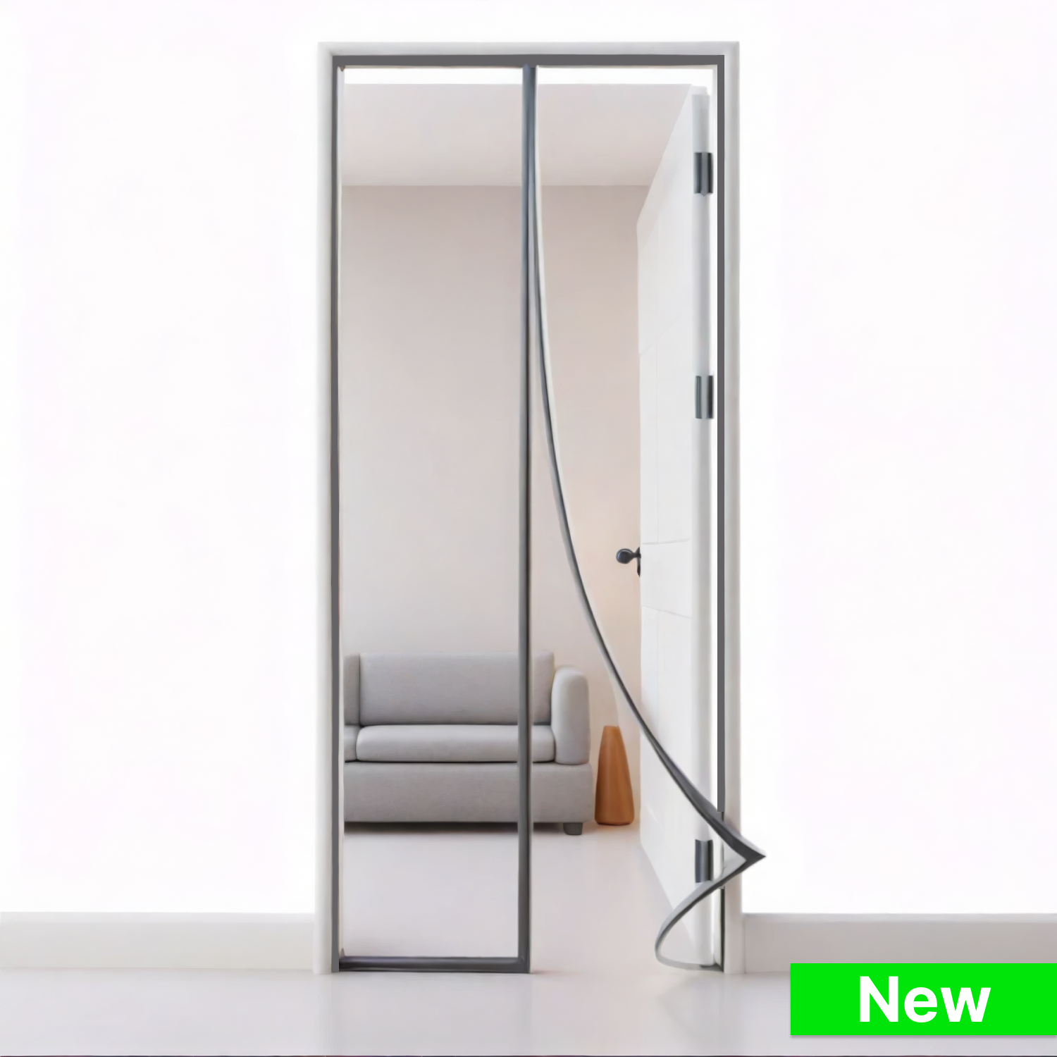 Polyester Magnetic Mosquito Net Curtain for Door-Grey - TurtleGrip