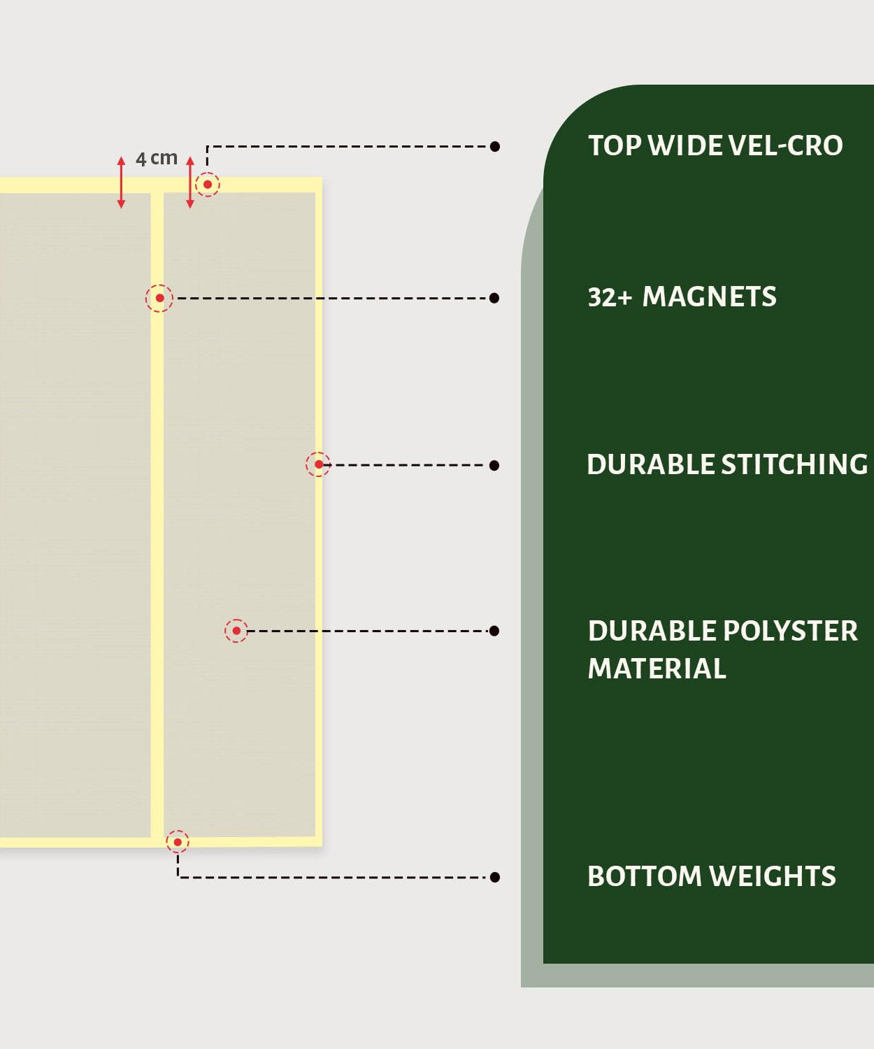 Polyester Magnetic Mosquito Net Curtain for Door-Beige