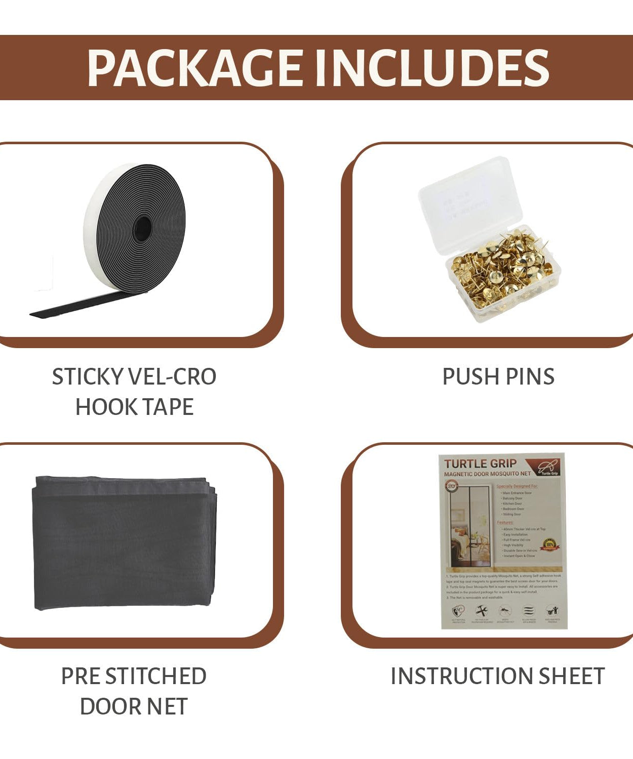 Polyester Magnetic Mosquito Net Curtain for Door-Grey