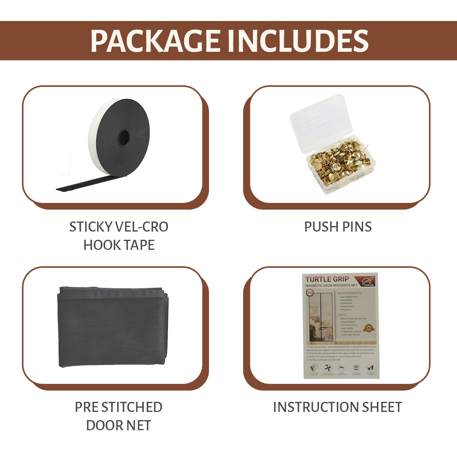 Fiberglass Door Mosquito Net - Grey