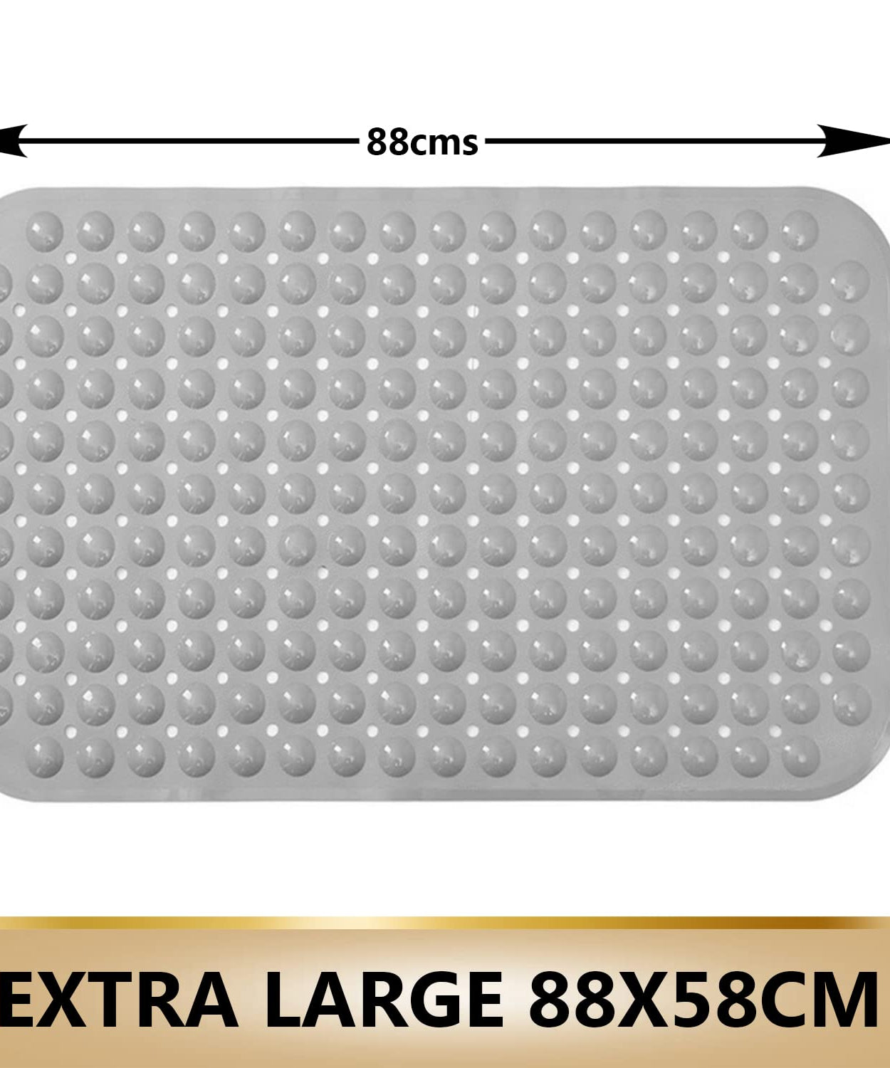 Anti Skid Shower Bath Mat - Gray Color (88*58cm) - TurtleGrip