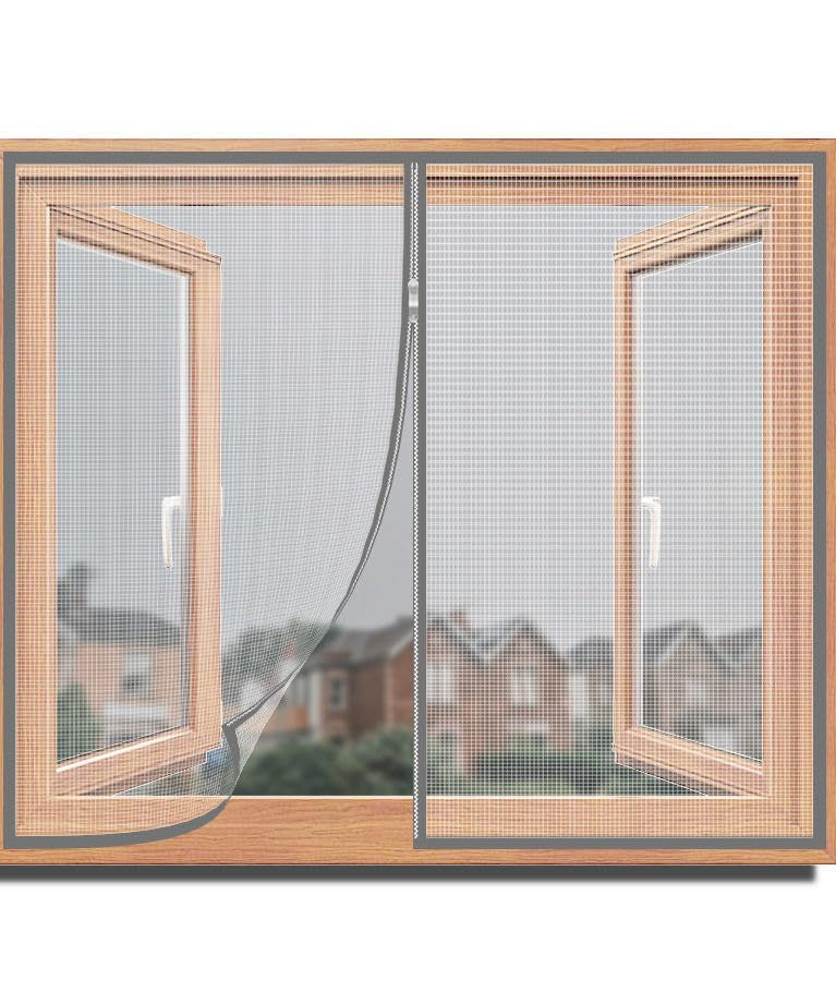 TurtleGrip Fiberglass Pre-Stitched Window Mosquito Net with Zipper- White