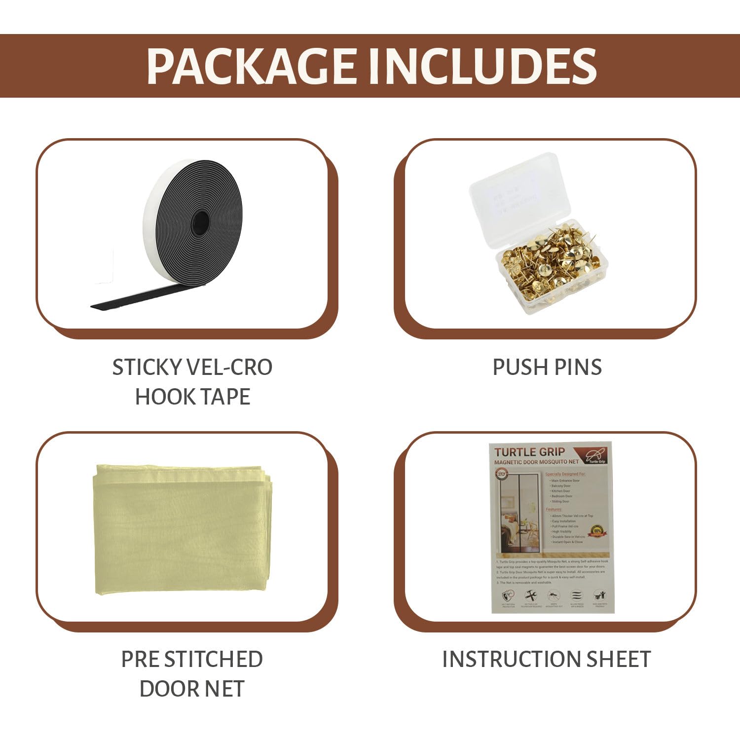 Polyester Magnetic Mosquito Net Curtain for Door-Beige