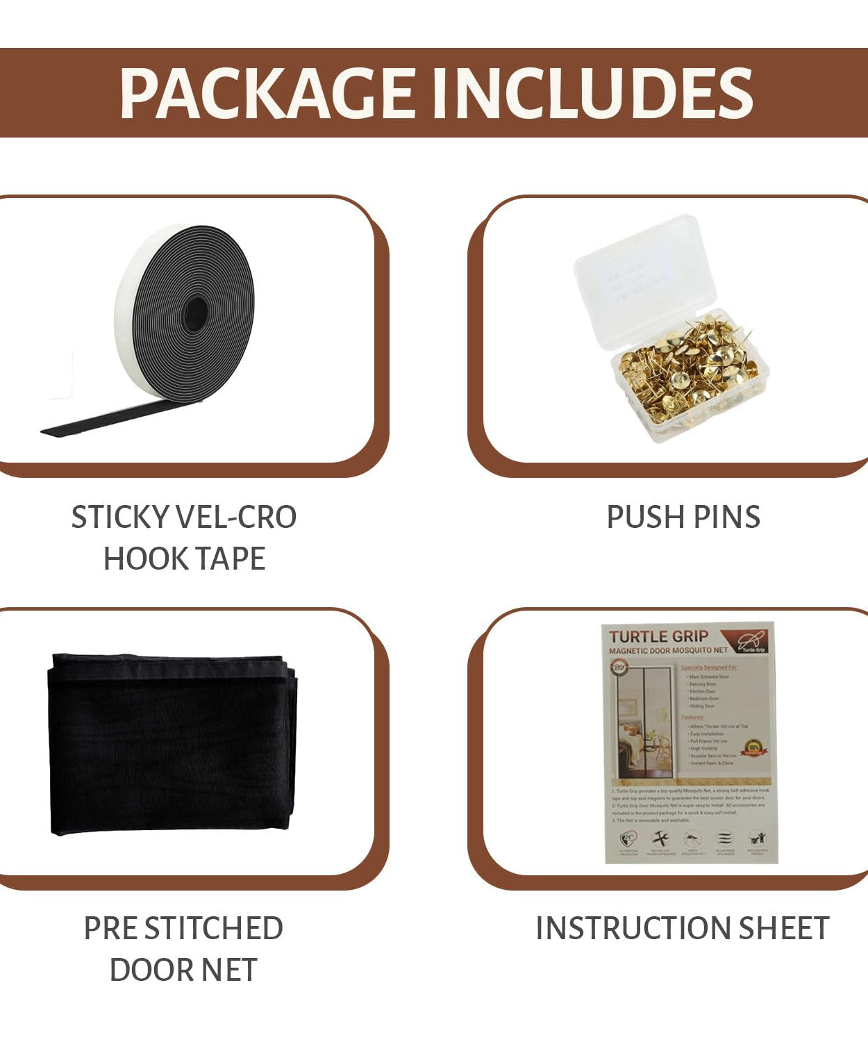 Fiberglass Door Mosquito Net - Black