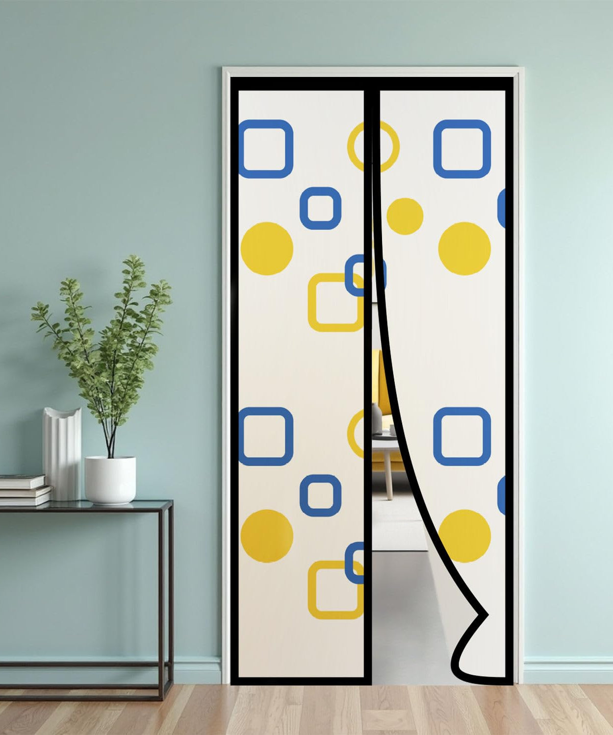 AC Curtain -Magnetic Thermal Screen with Printed Translucent Design
