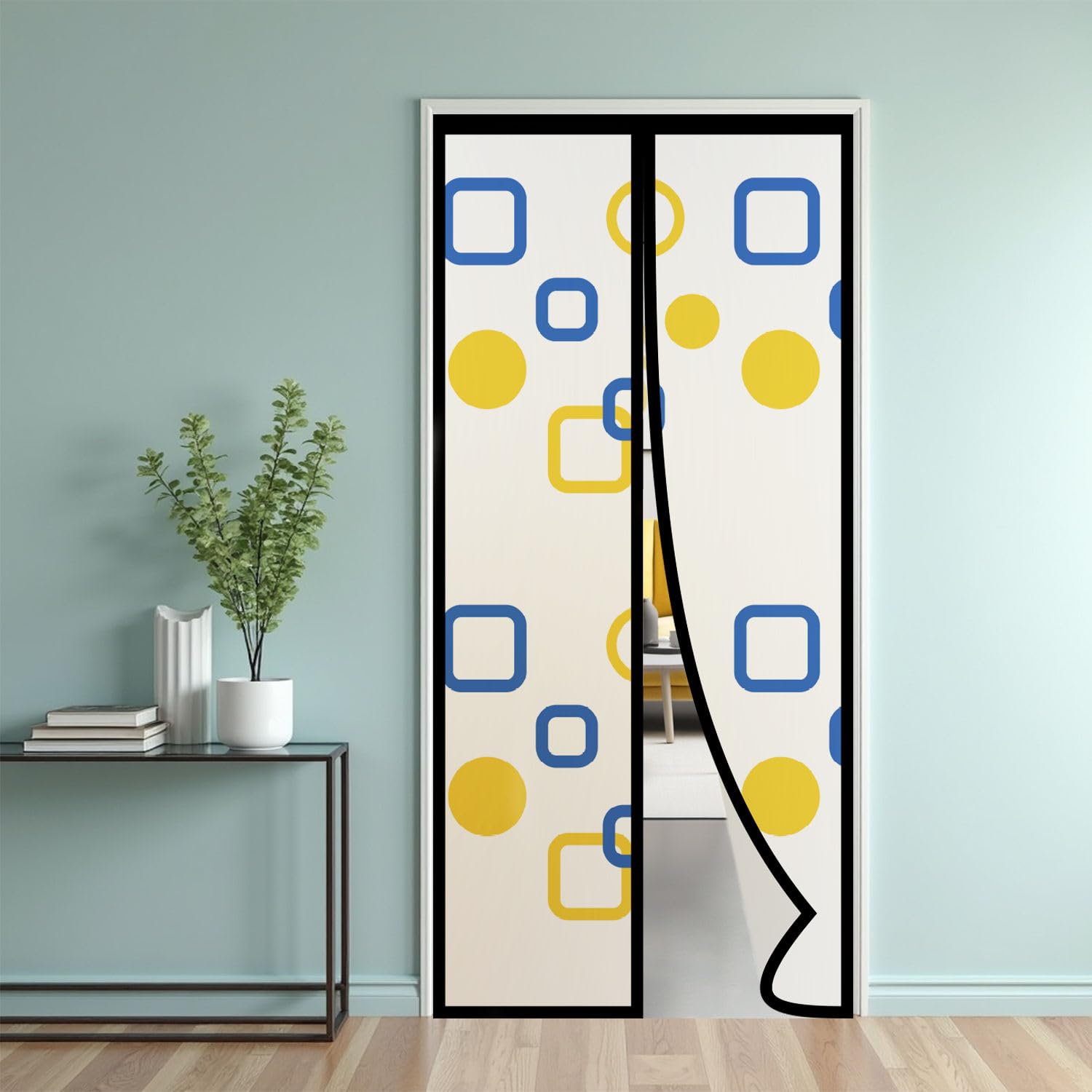 AC Curtain -Magnetic Thermal Screen with Printed Translucent Design