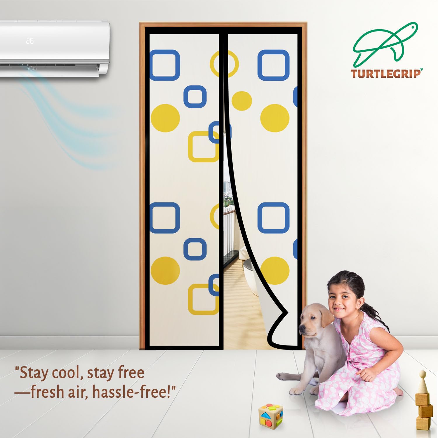 AC Curtain -Magnetic Thermal Screen with Printed Translucent Design