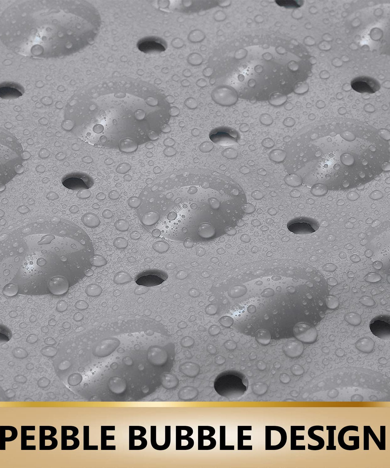 Anti Skid Shower Bath Mat - Gray Color (88*58cm) - TurtleGrip