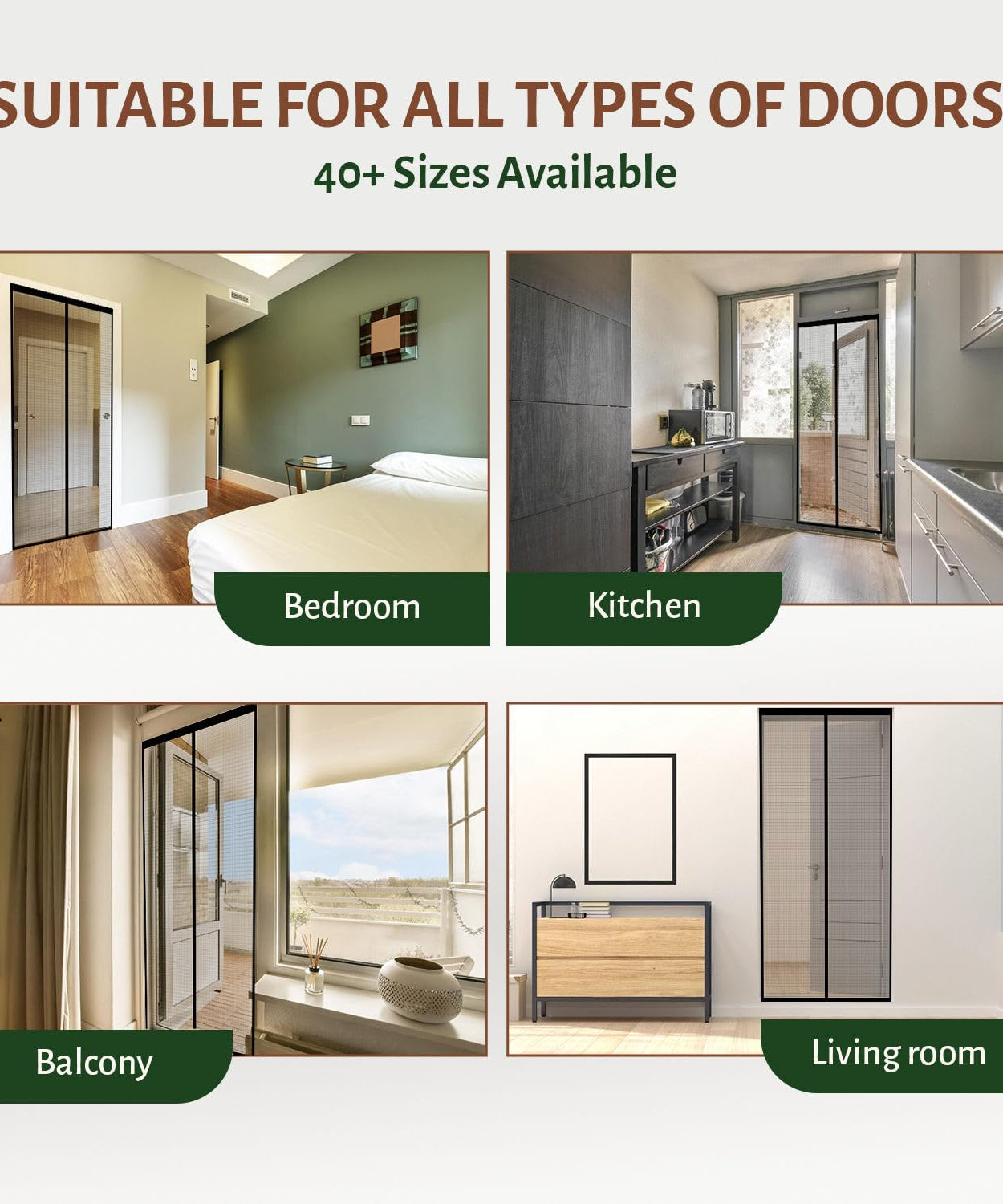 Fiberglass Door Mosquito Net - Black