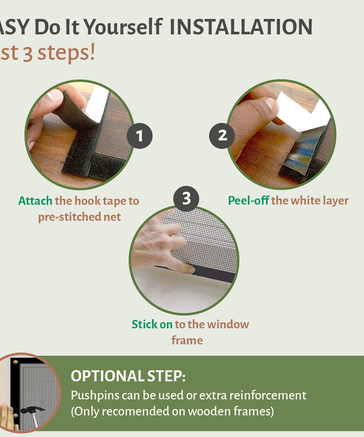 TurtleGrip Fiberglass Pre-Stitched Window Mosquito Net with Zipper- Grey