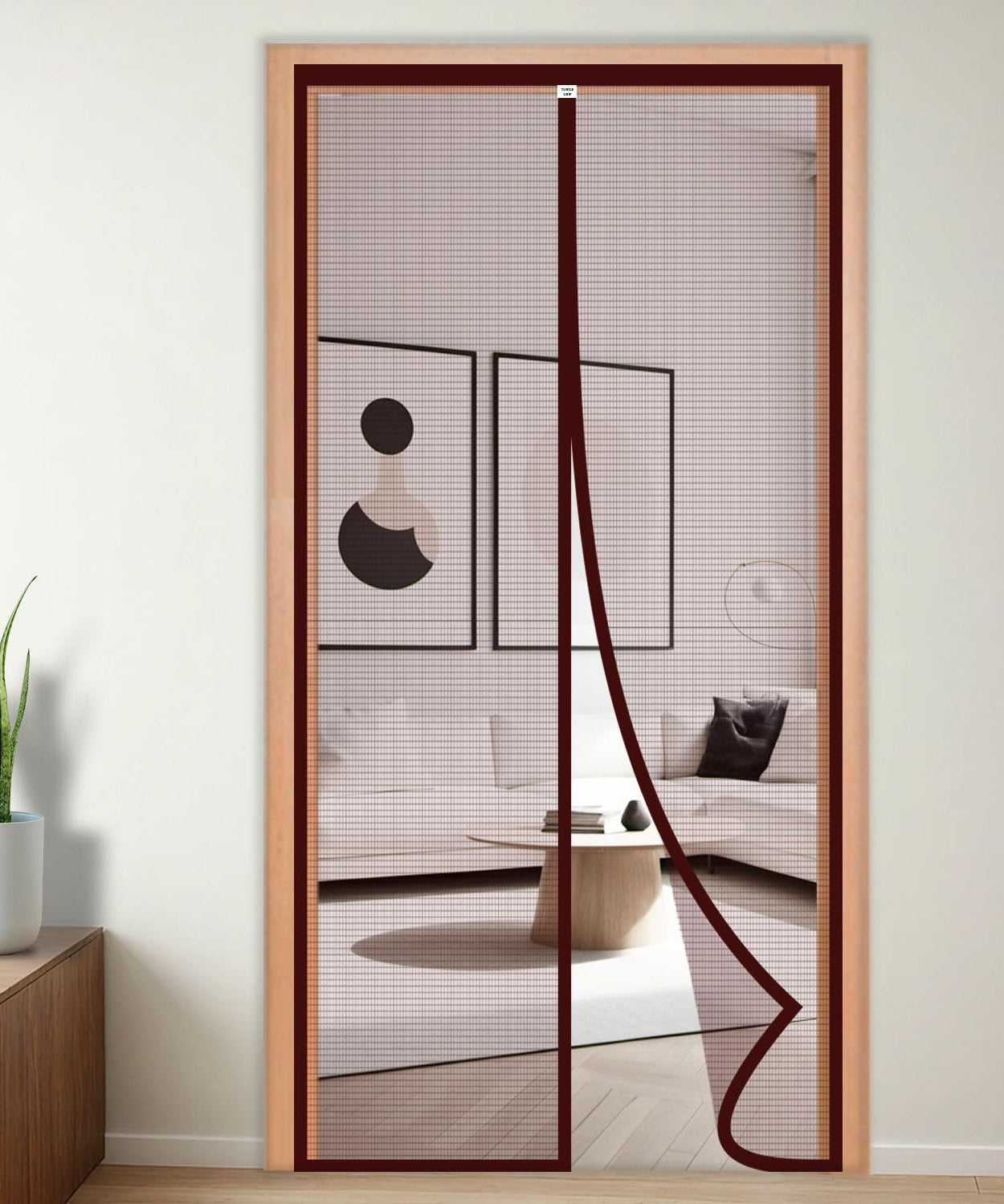 Fiberglass Door Mosquito Net - Brown