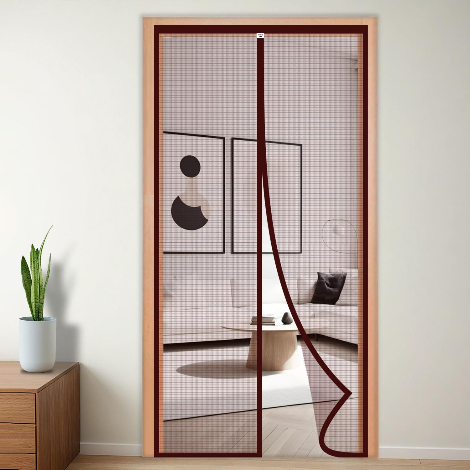 Fiberglass Door Mosquito Net - Brown