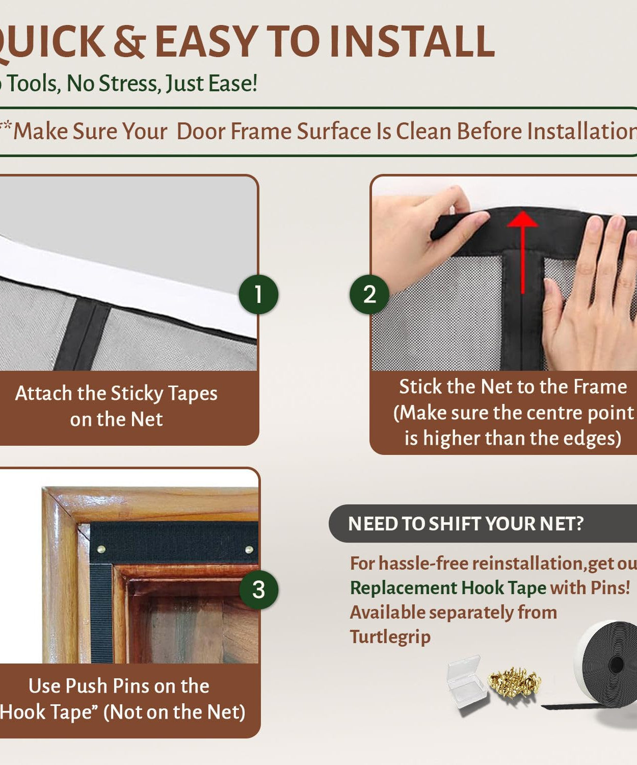 Fiberglass Door Mosquito Net - Black