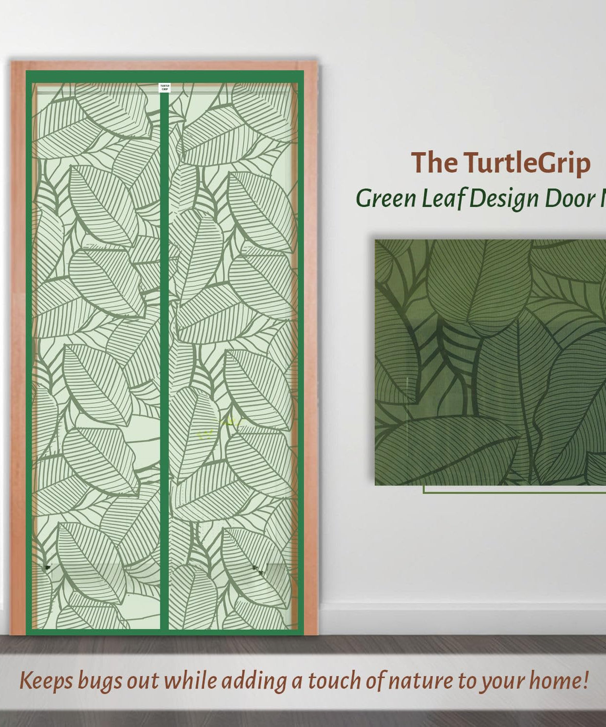 Polyester Magnetic Door Mosquito Net - Forest Green