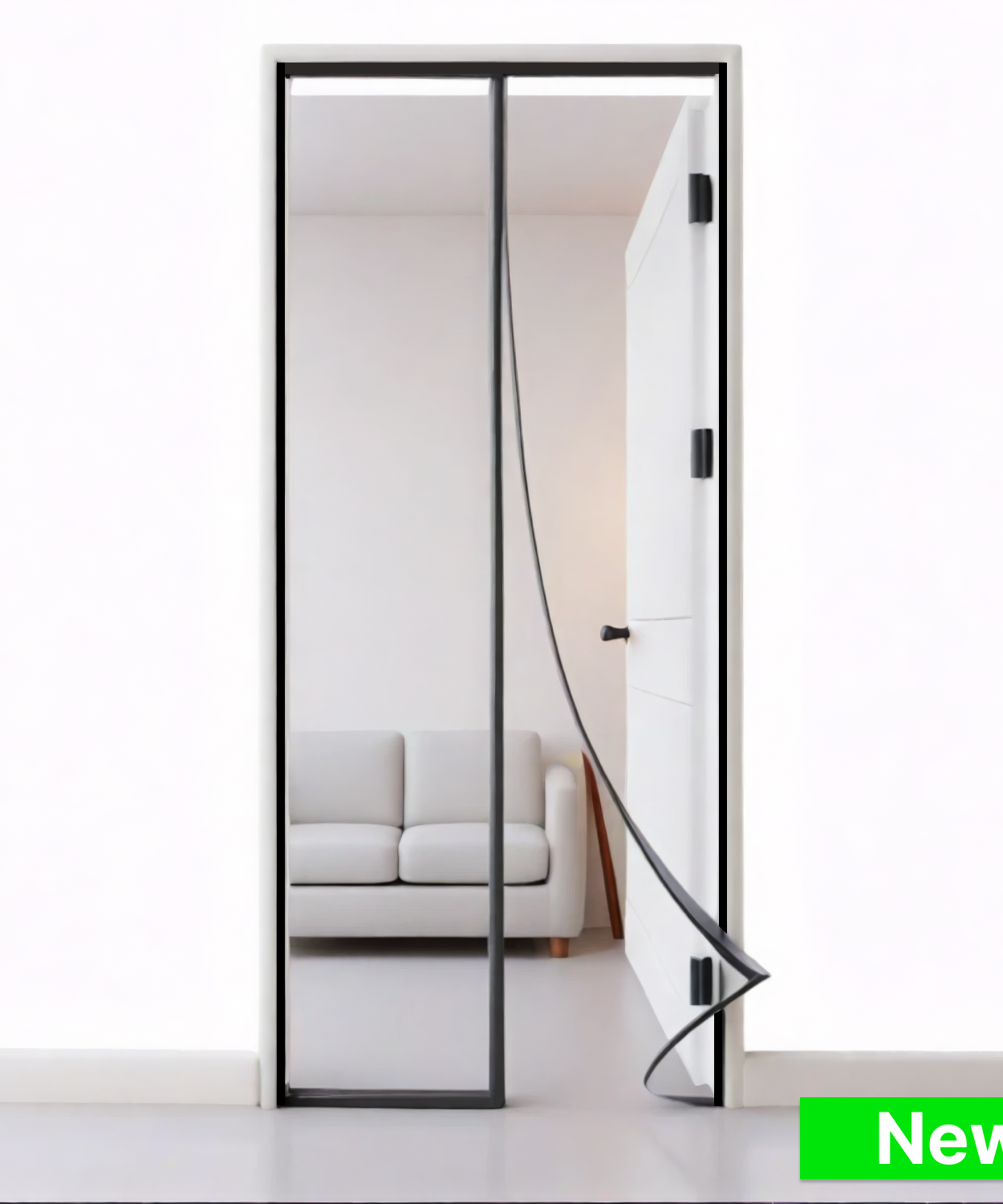 Polyester Magnetic Mosquito Net Curtain for Door- Black - TurtleGrip