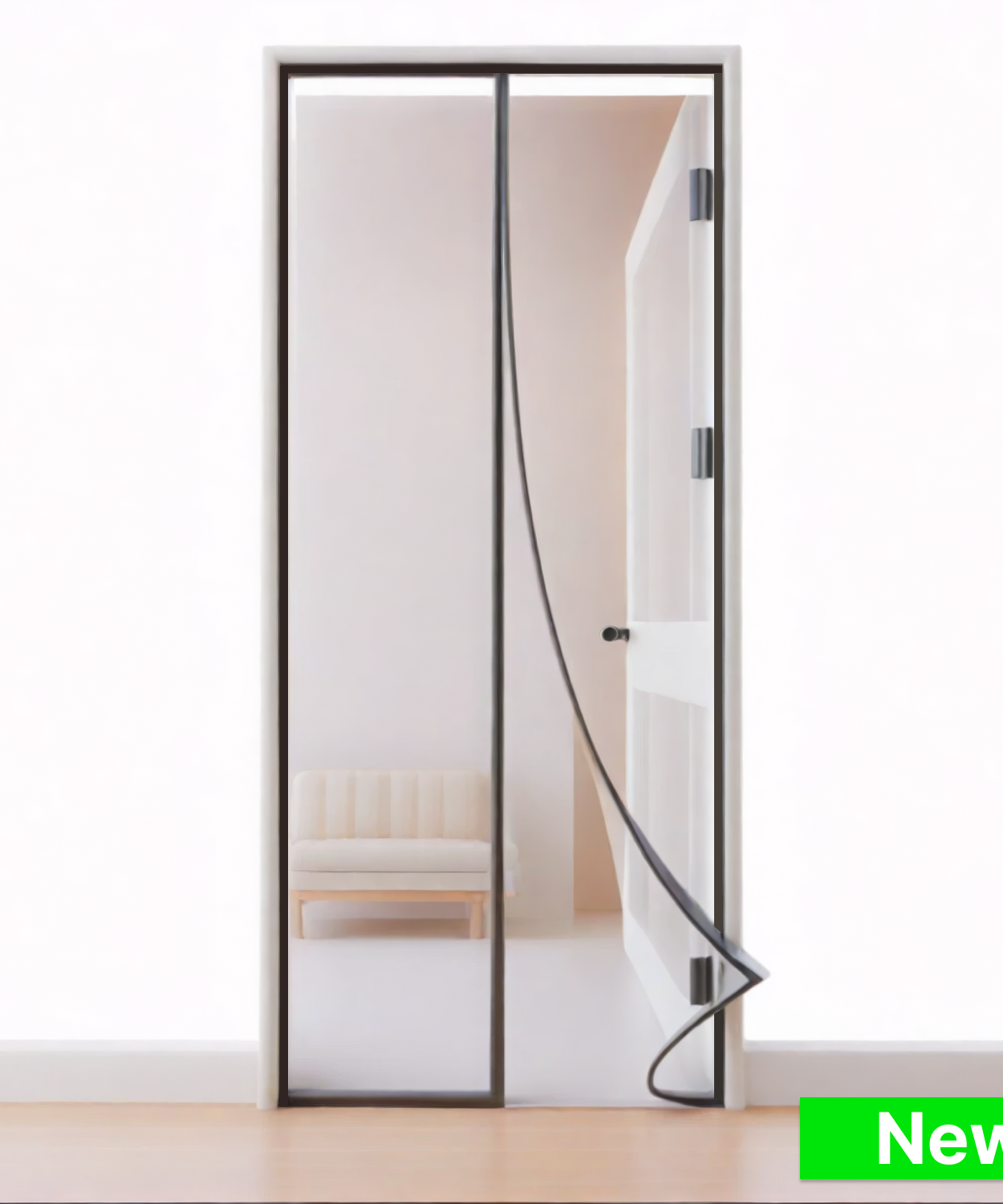 Polyester Magnetic Mosquito Net Curtain for Door - Brown - TurtleGrip