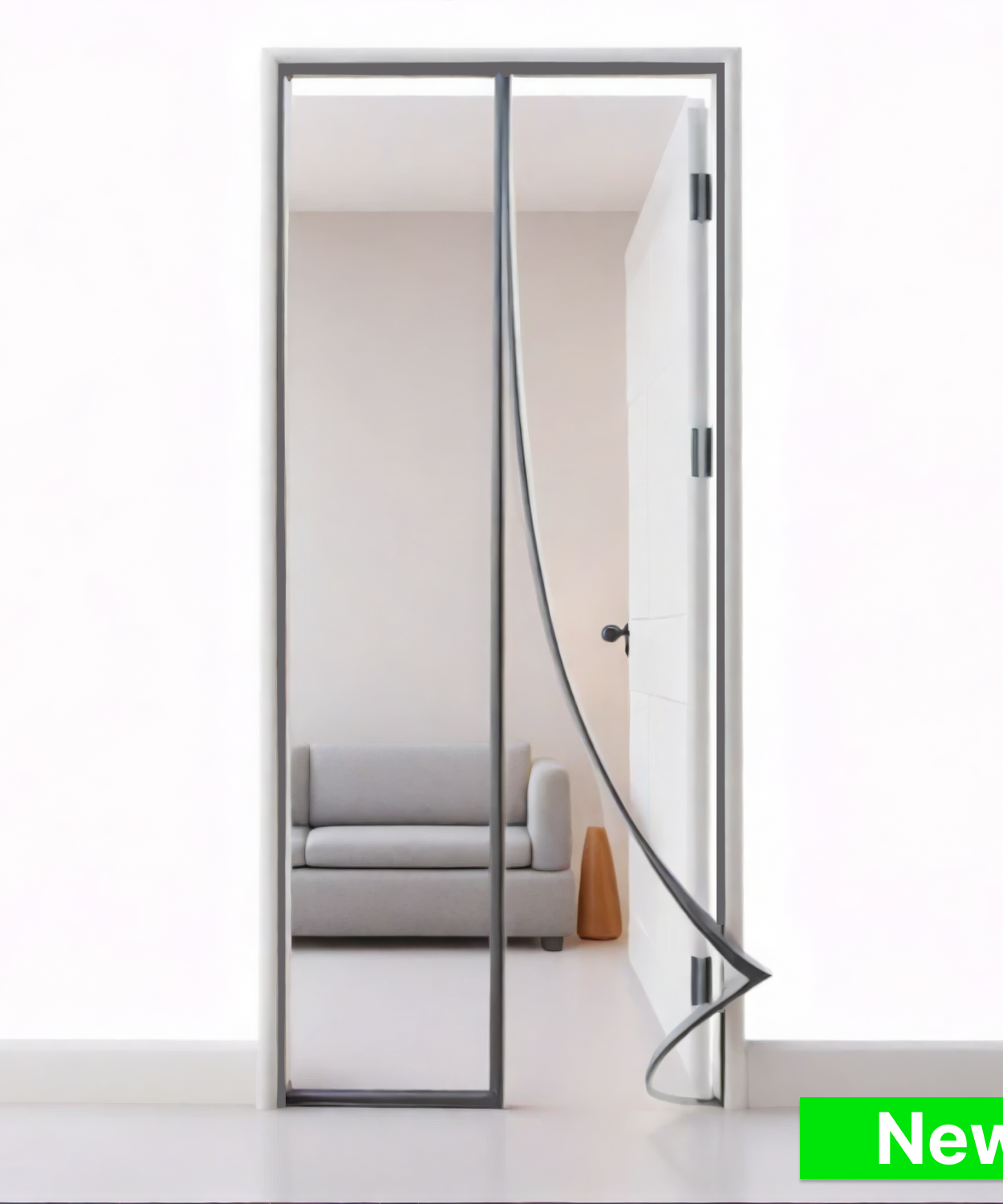 Polyester Magnetic Mosquito Net Curtain for Door-Grey - TurtleGrip