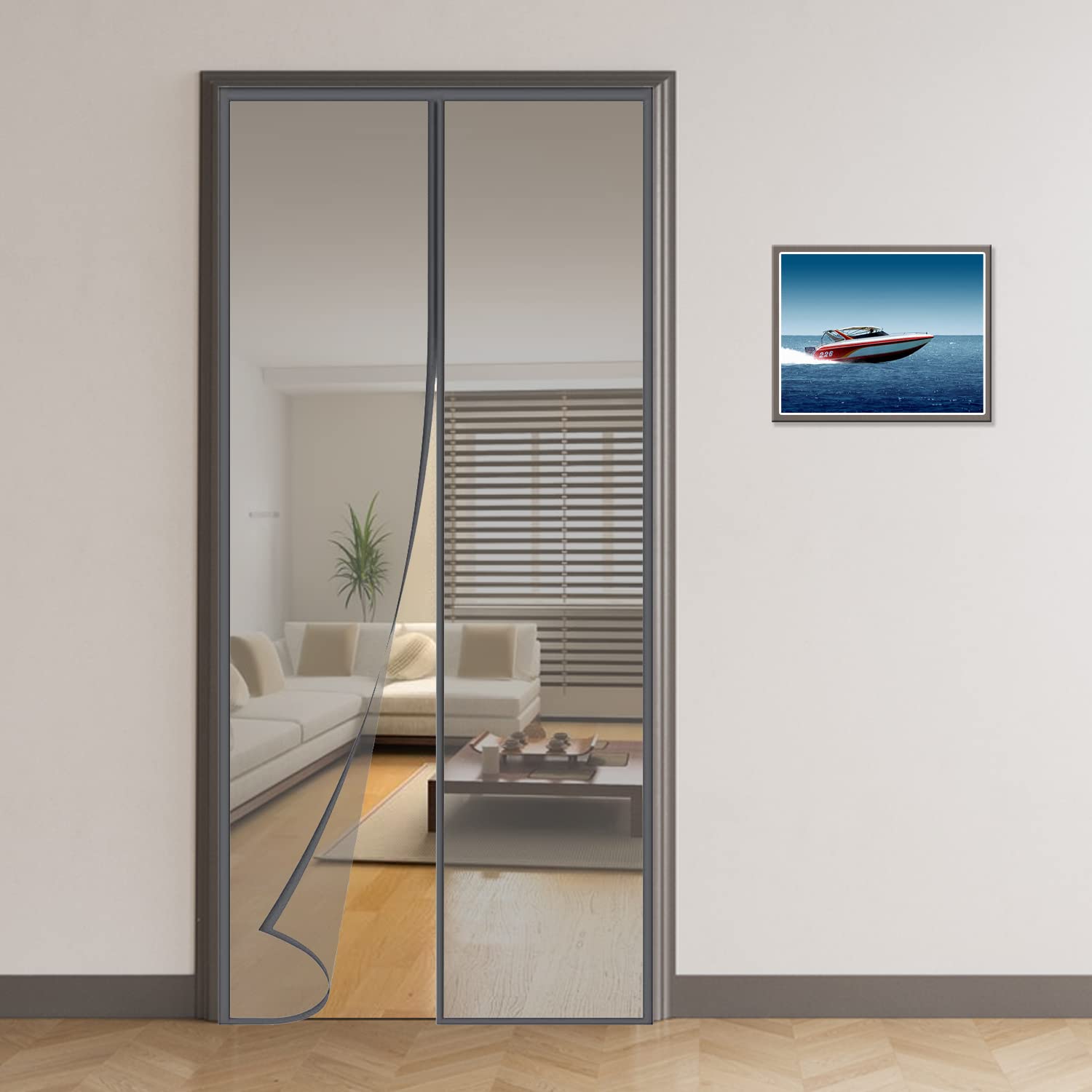 Magnetic Door Mosquito Net Grey Color – TurtleGrip