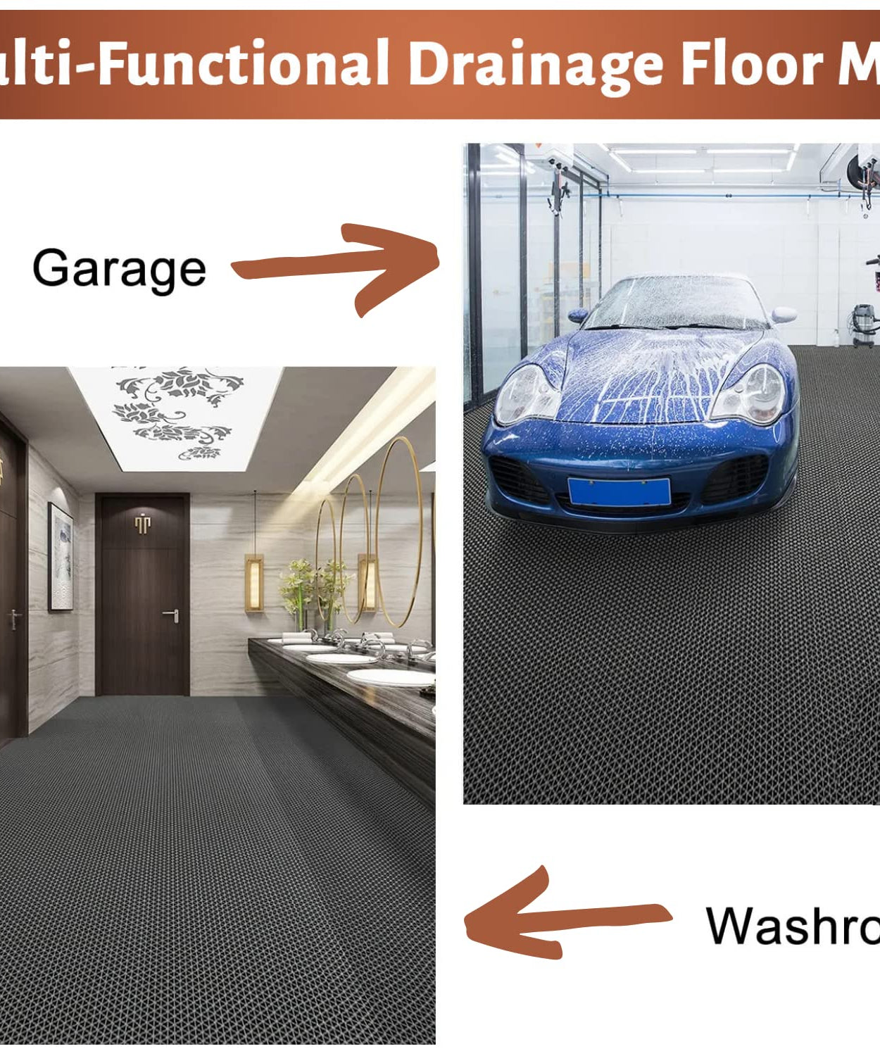 PVC Floor Mat- Door Mat for Kitchen, Swimming Pool and Entryways - TurtleGrip