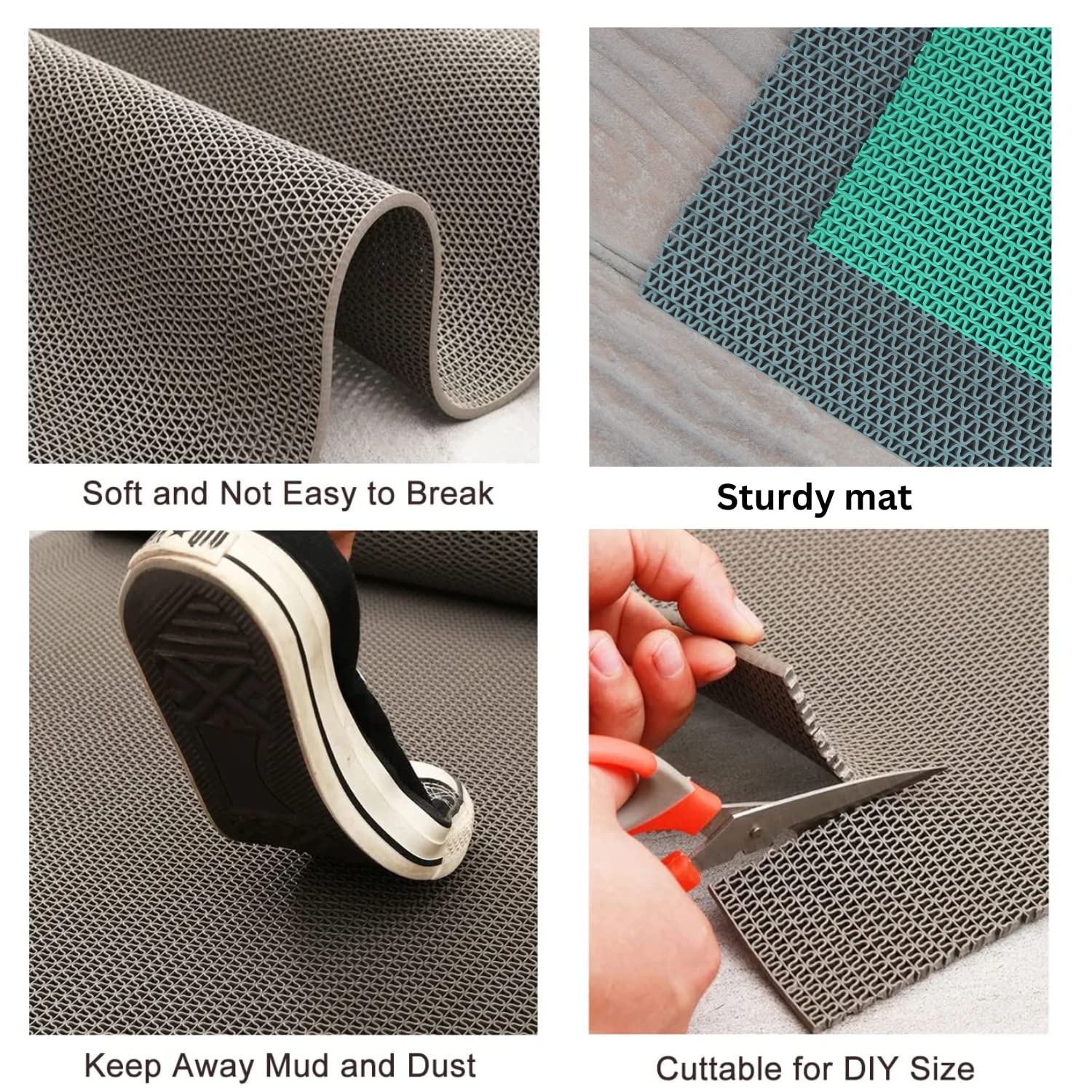 PVC Floor Mat- Door Mat for Kitchen, Swimming Pool and Entryways - TurtleGrip